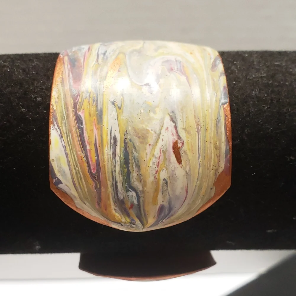 Hand Painted Acrylic Pour Painting Cuff Bracelet